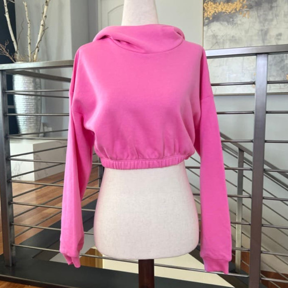 Naked Wardrobe French Terry Hoodie in Bubblegum Pink - Picture 1 of 10